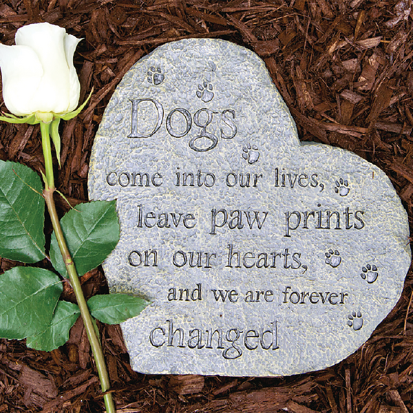 Memory Stone Paw Prints on Our Hearts Dog Speak Cards