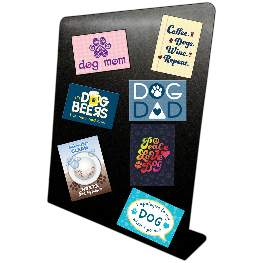 Rectangle Magnet Dog Designs Assortment w/ BLACK Display!