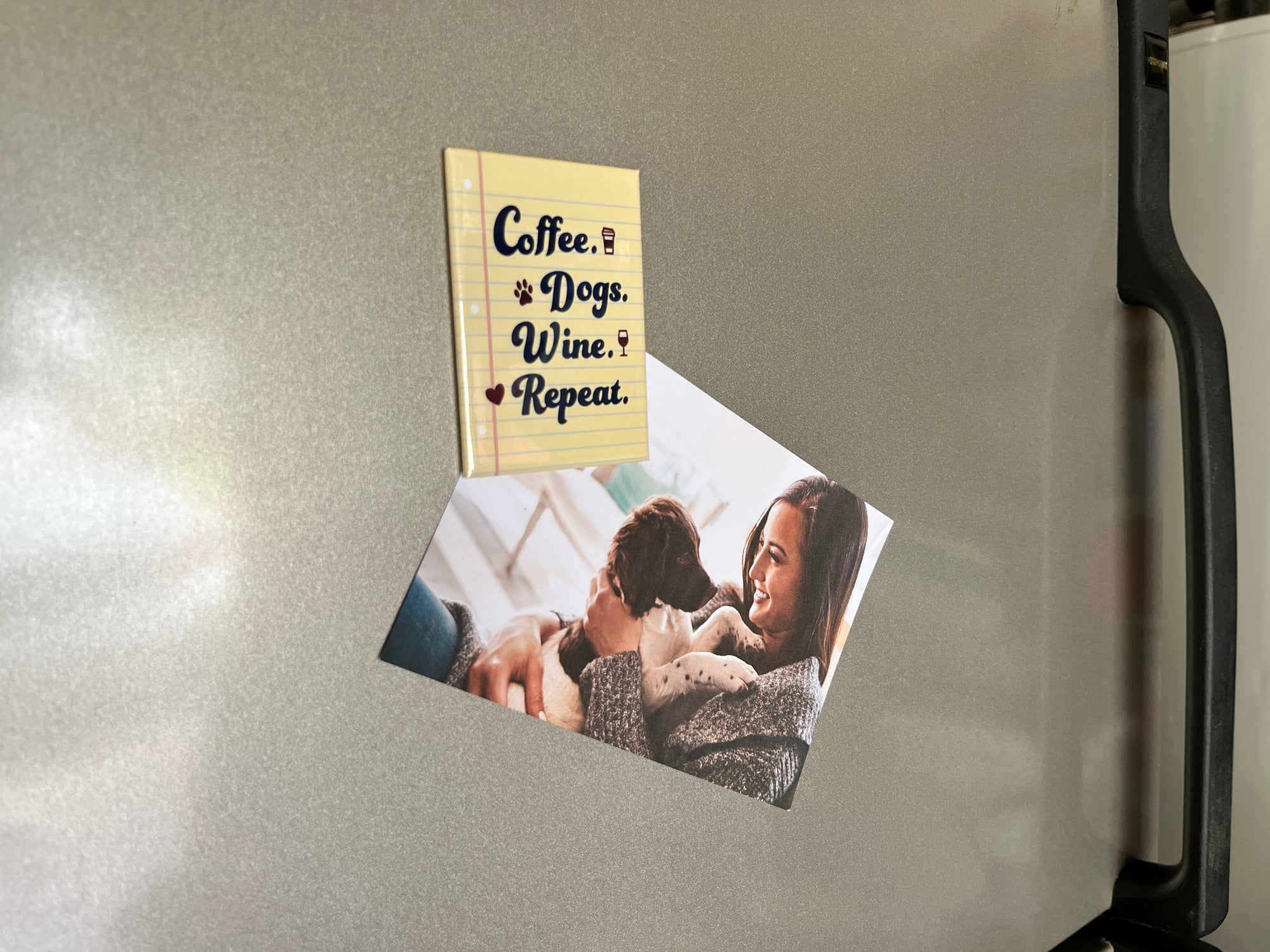 Rectangle Magnet - Coffee. Dogs. Wine. Repeat.
