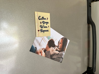 Rectangle Magnet - Coffee. Dogs. Wine. Repeat.