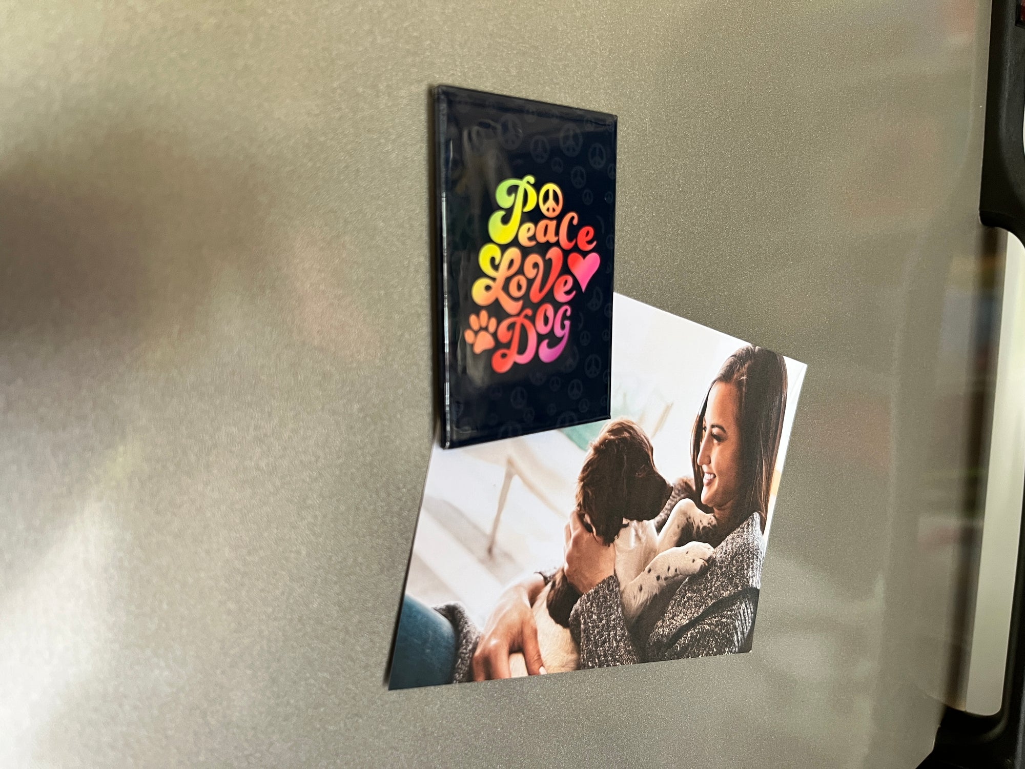 Rectangle Magnet - Peace Love Dogs