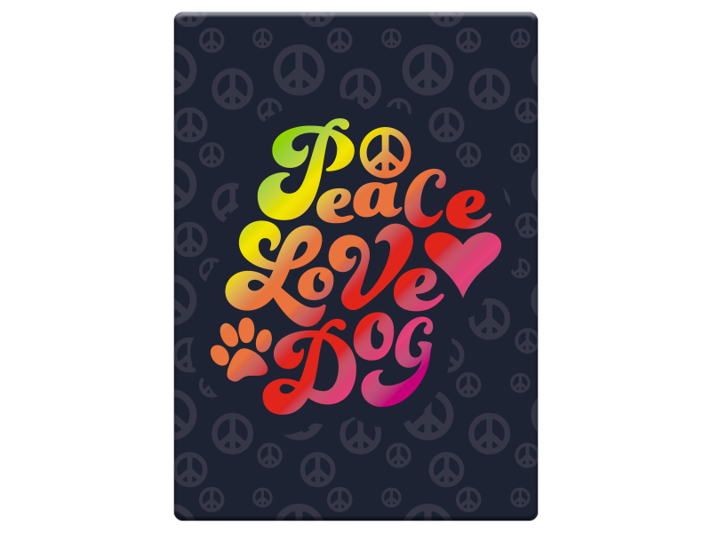 Rectangle Magnet - Peace Love Dogs