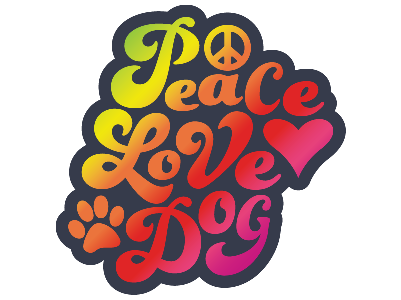 Peace Love Dog 3" Sticker (Decal)