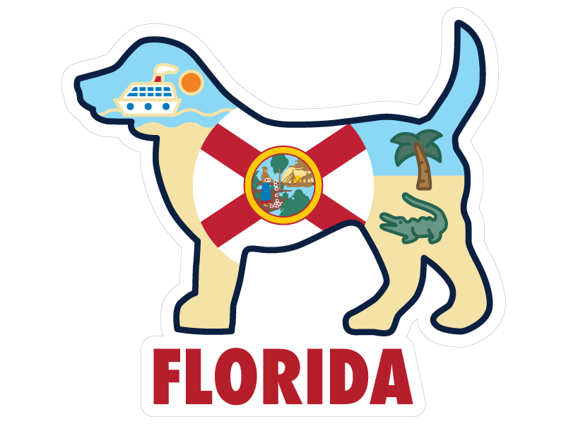 Florida Dog 3" Sticker (Decal)
