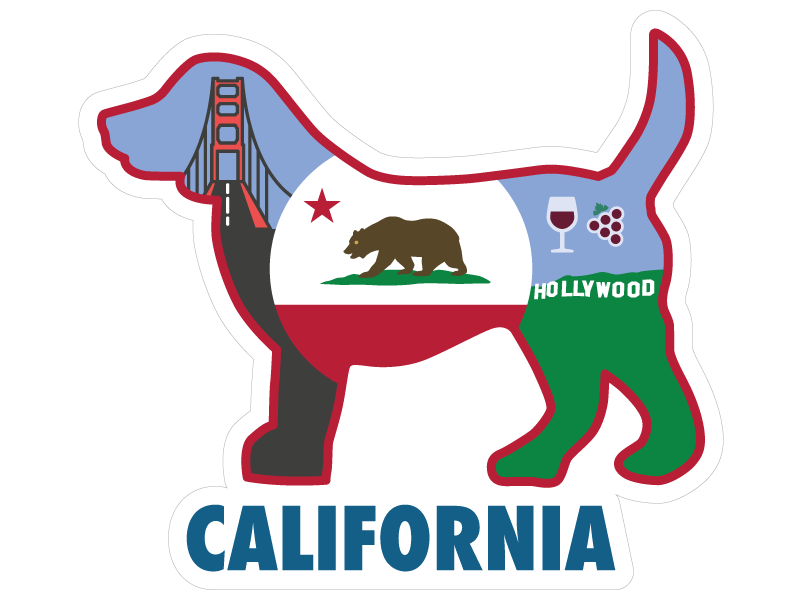 California Dog 3" Sticker (Decal)-BOGO!