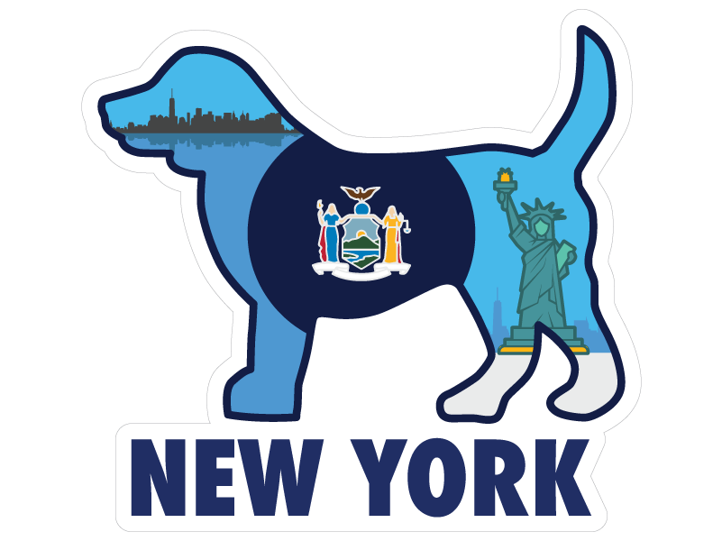 New York Dog 3" Sticker (Decal)