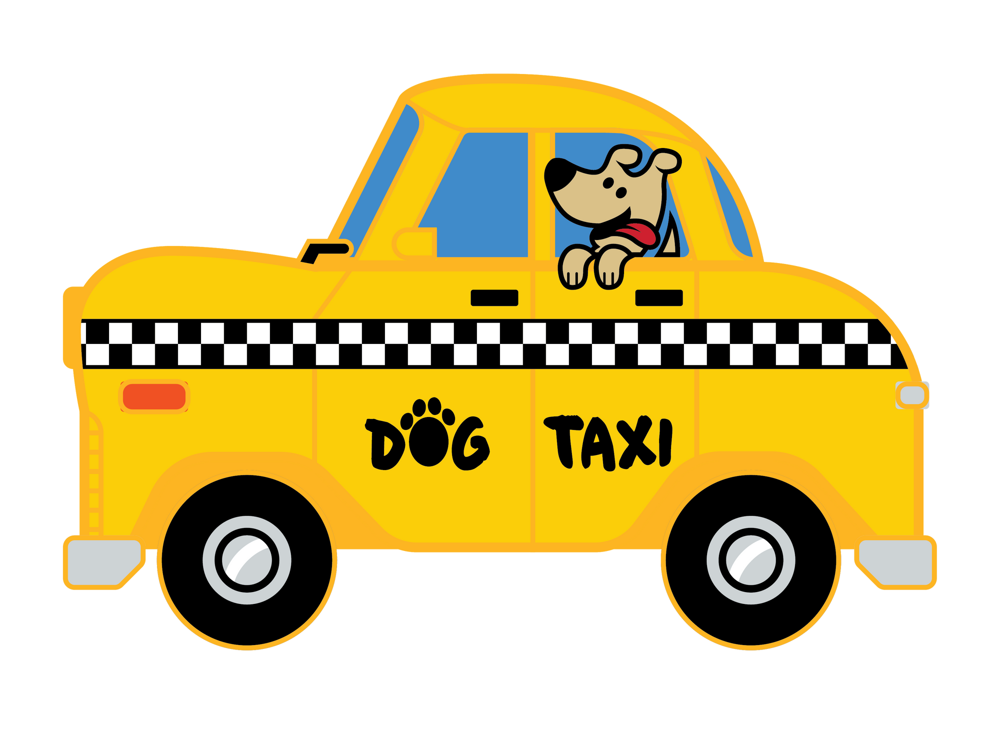 Dog Taxi 3" Sticker (Decal)