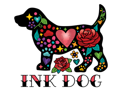 Ink / Tattoo Dog 3" Sticker (Decal)