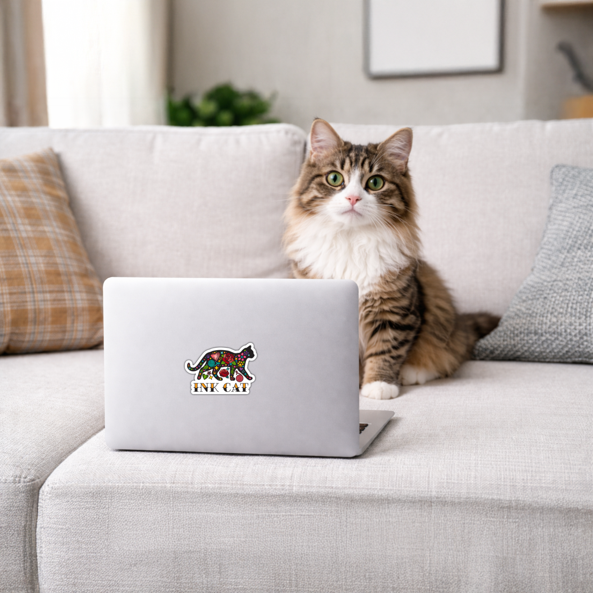 Ink / Tattoo Cat 3" Sticker (Decal)
