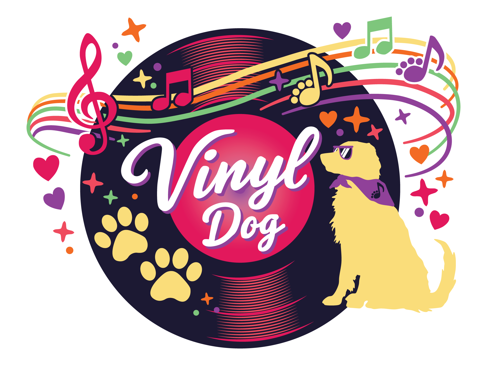 Vinyl Dog 3" Sticker (Decal)