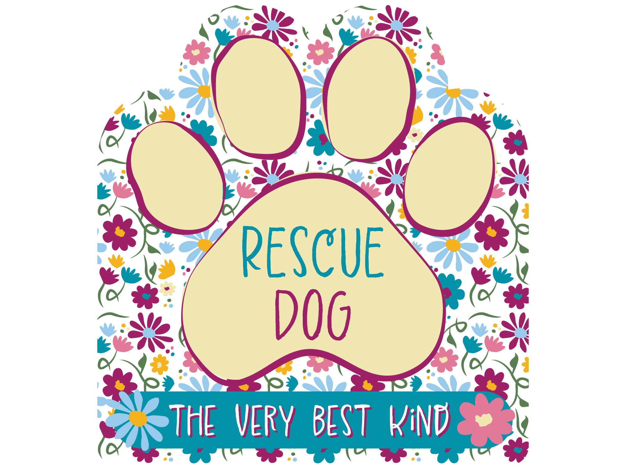 Rescue Dog (the very best kind) 3" Sticker (Decal)