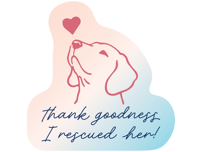 Thank goodness I rescued her! 3" Sticker (Decal)