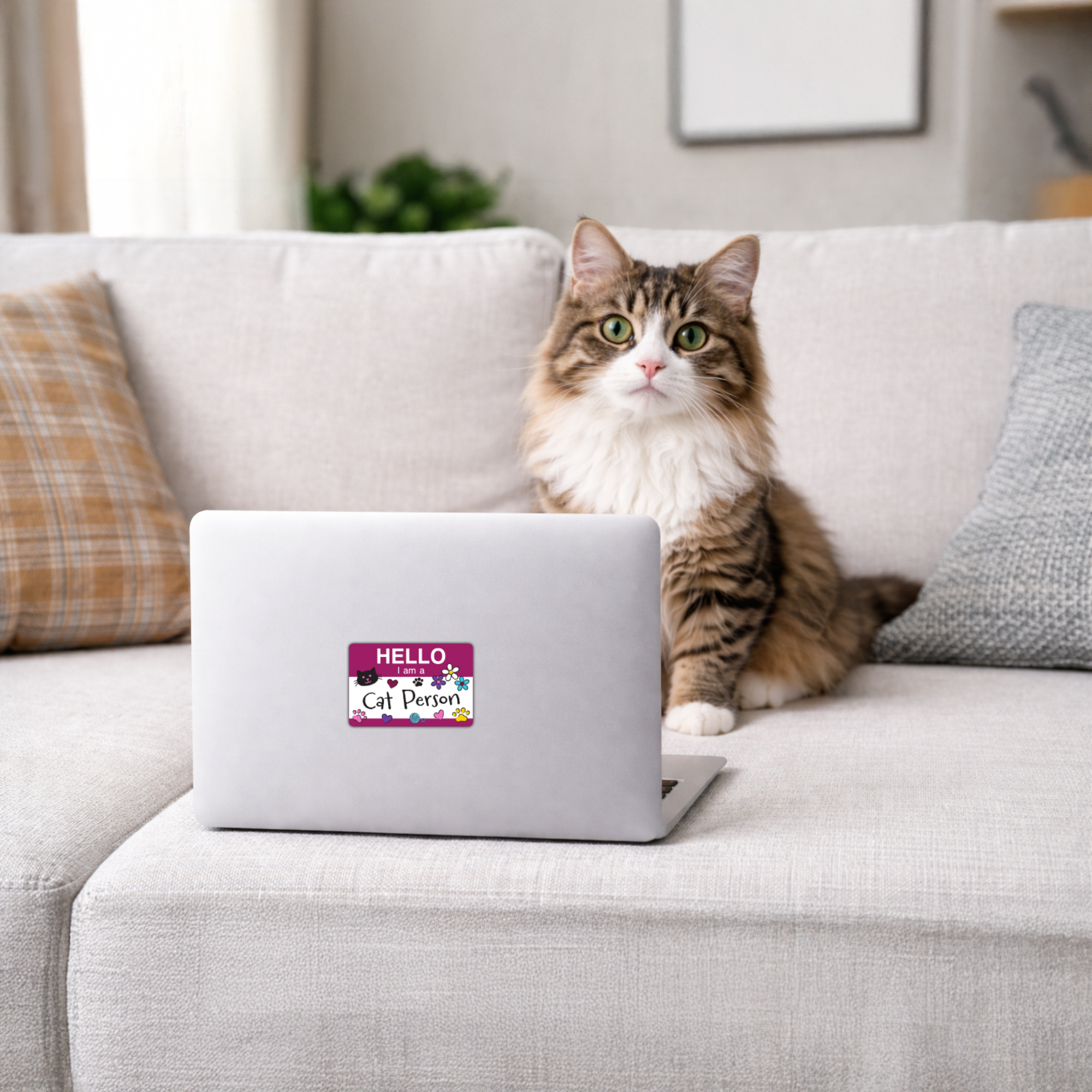 Hello…I am a Cat Person 3" Sticker (Decal)