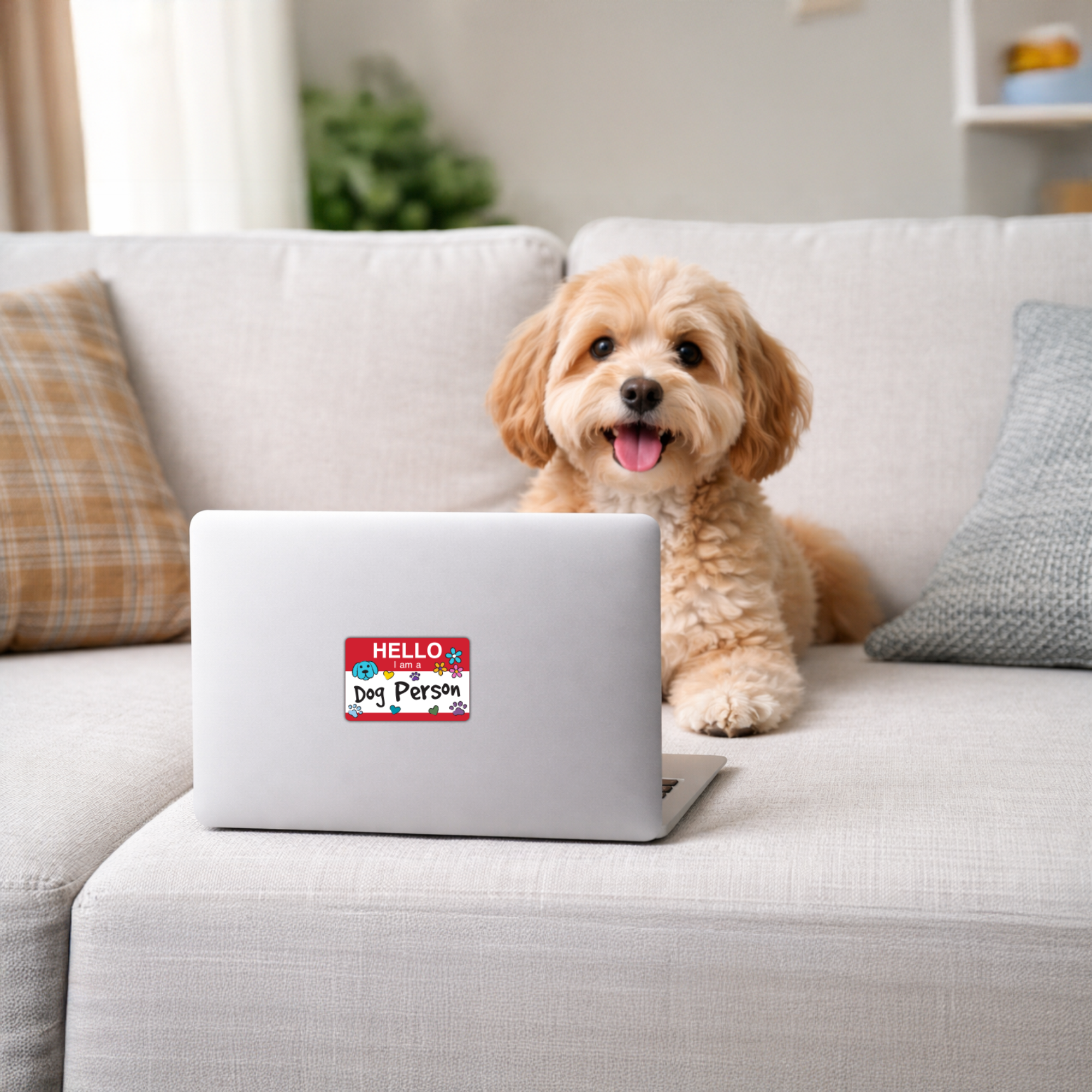 Hello…I am a Dog Person 3" Sticker (Decal)