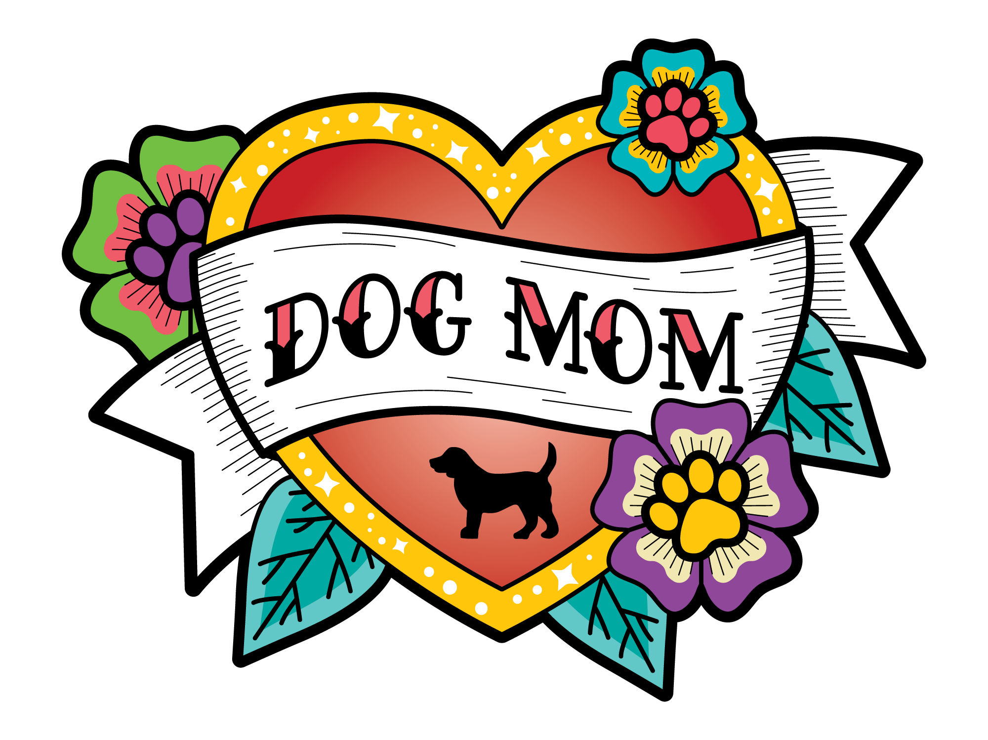 Dog Mom II 3" Sticker (Decal)