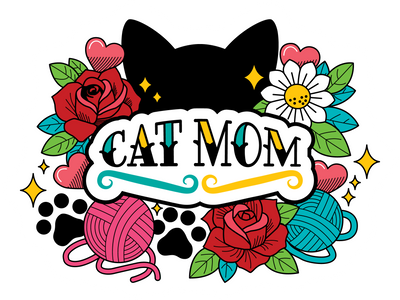 Cat Mom II 3" Sticker (Decal)