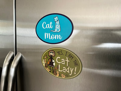 Oval Car Magnet - Yes, I am the Cat Lady