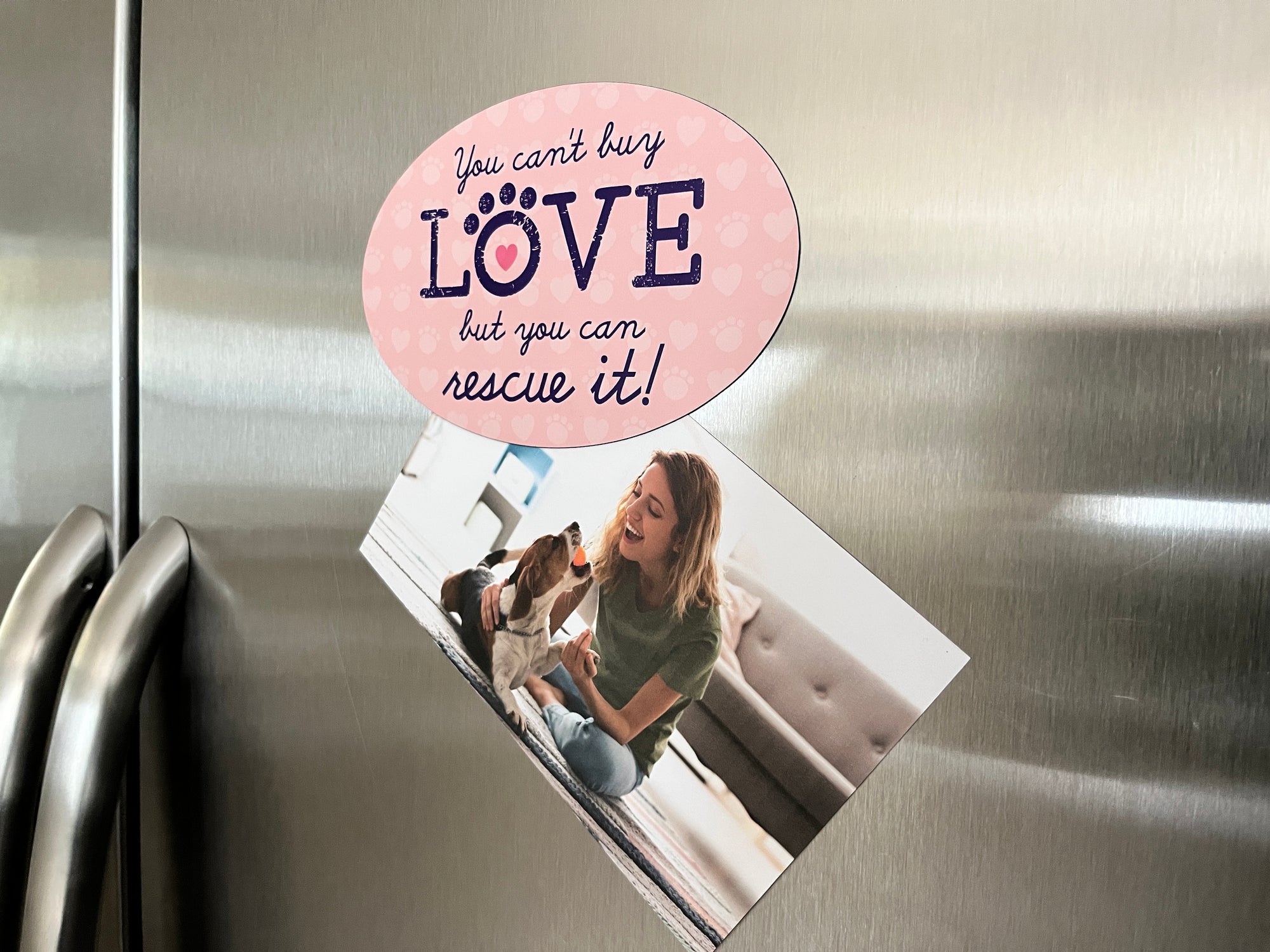 Oval Car Magnet - You can't buy love, but you can RESCUE it