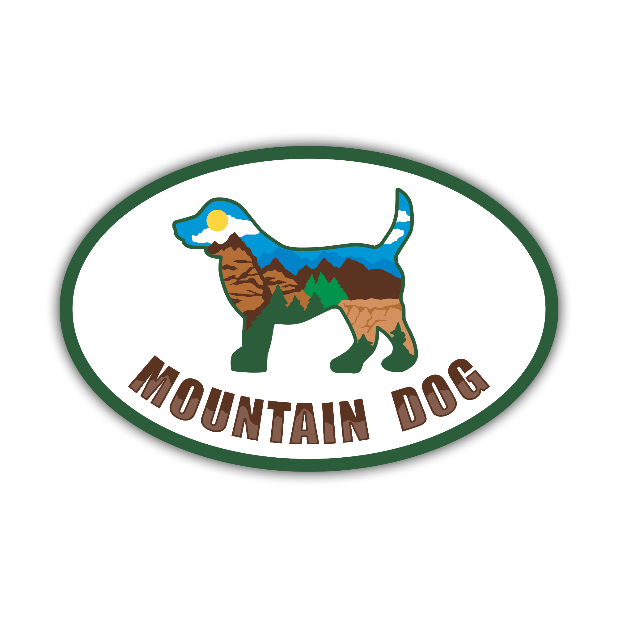 Oval Shaped Magnet - Mountain Dog-BOGO!
