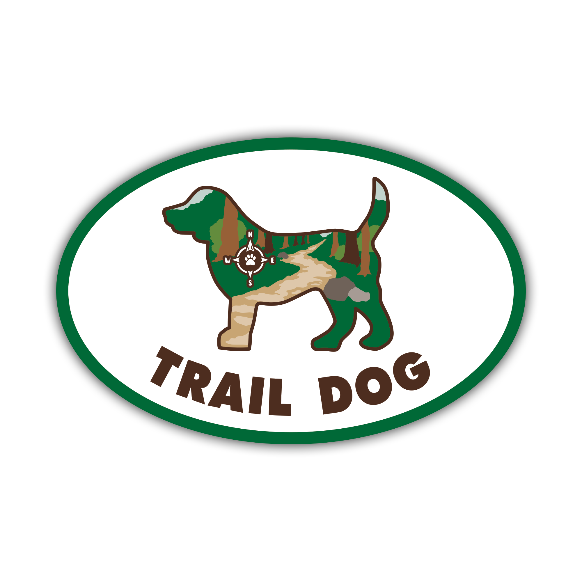 Oval Shaped Magnet - Trail Dog