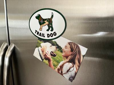Oval Shaped Magnet - Trail Dog