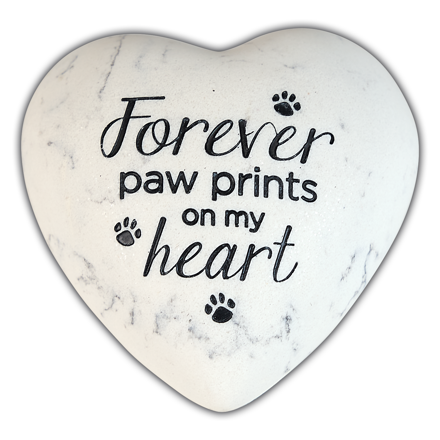 Memorial Heart Stone - Forever Paw Prints On My Heart
