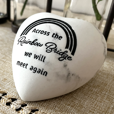 Memorial Heart Stone - Across the Rainbow Bridge…