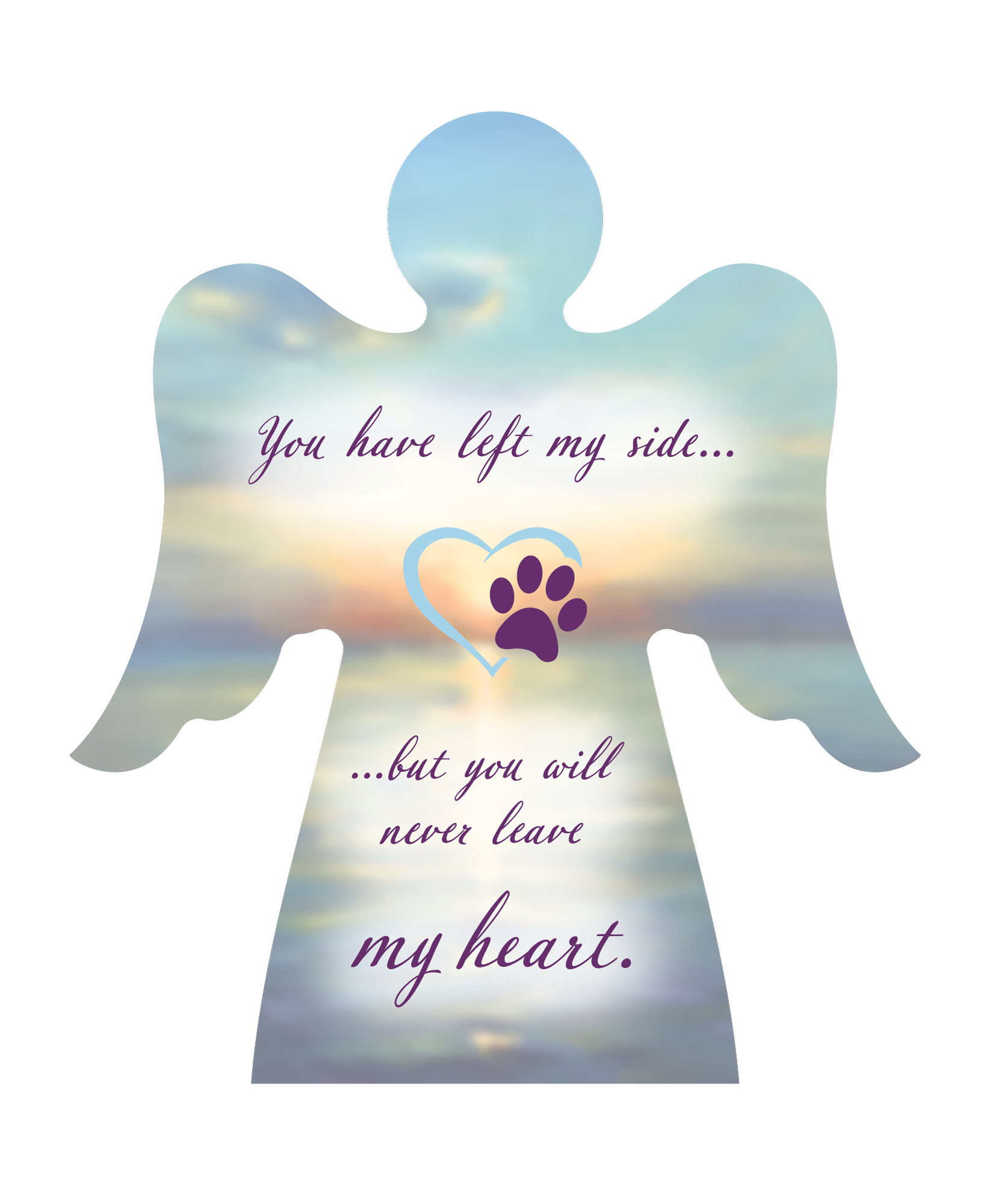 Memorial Keepsake - Small Angel - You have left my side...