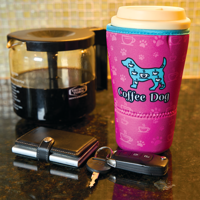 Large Drinkware Holder - Coffee Dog