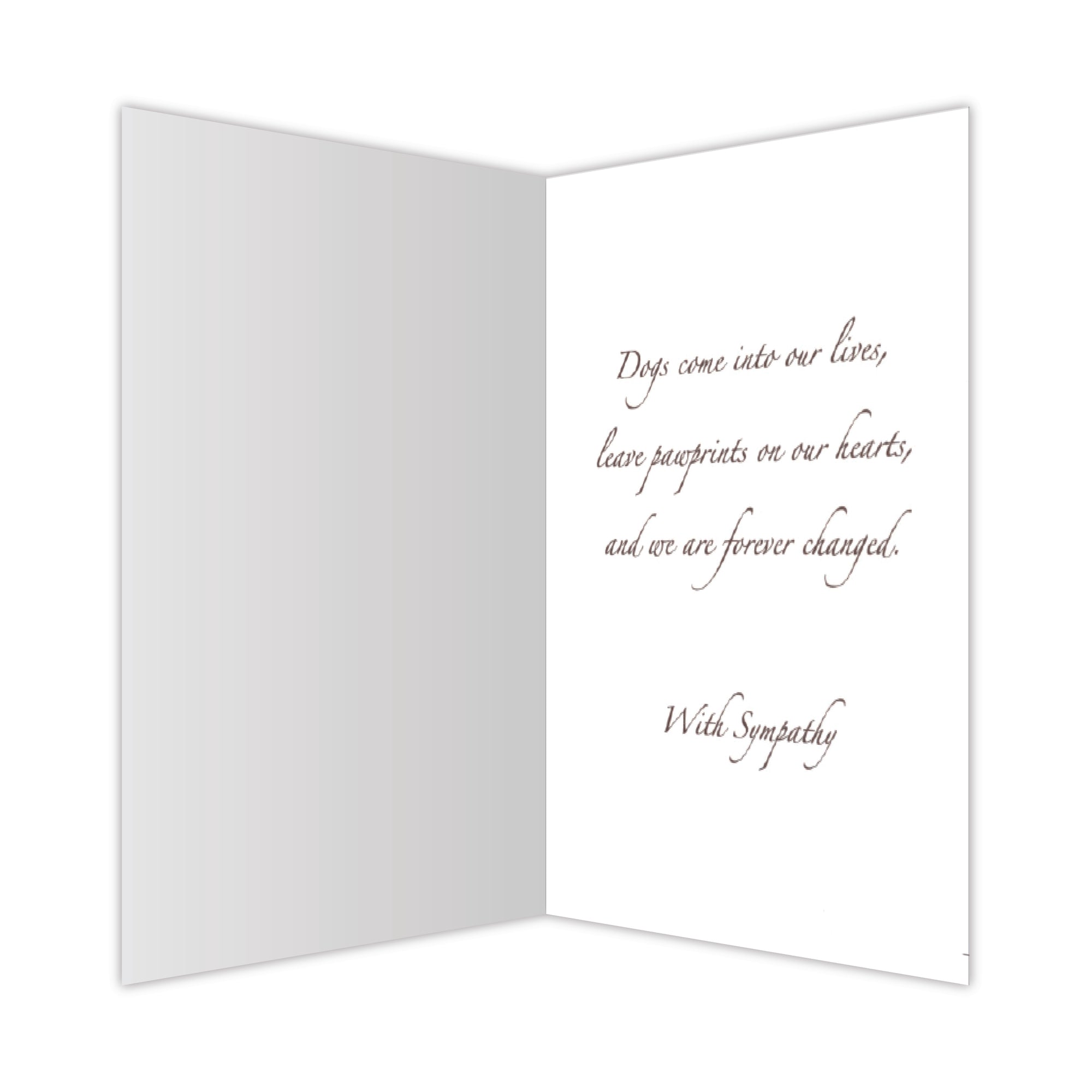 Sympathy Dog Card - Paw Prints on Our Hearts
