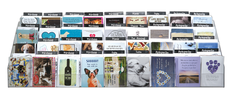 36 Card Counter/Slat for Wall Assortment w/ Display!