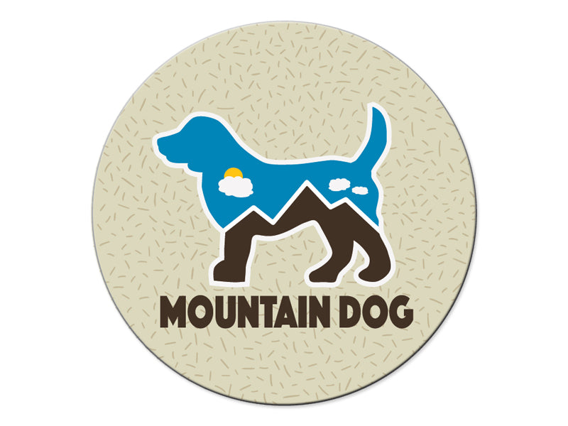 Absorbent Stone Auto Coaster - Mountain Dog
