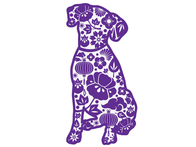 Paisley Dog 3" Decal
