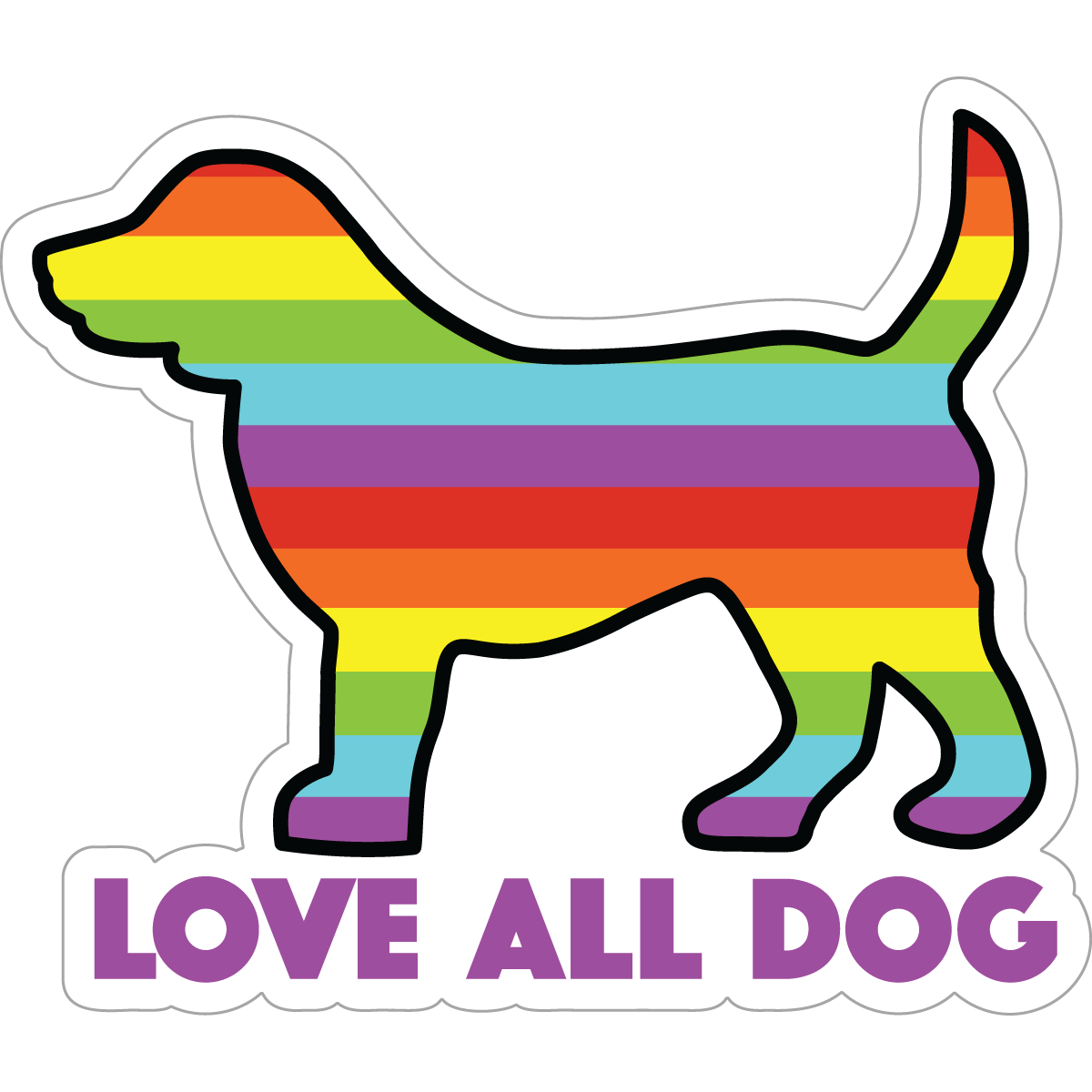 Love All Dog 3" Decal