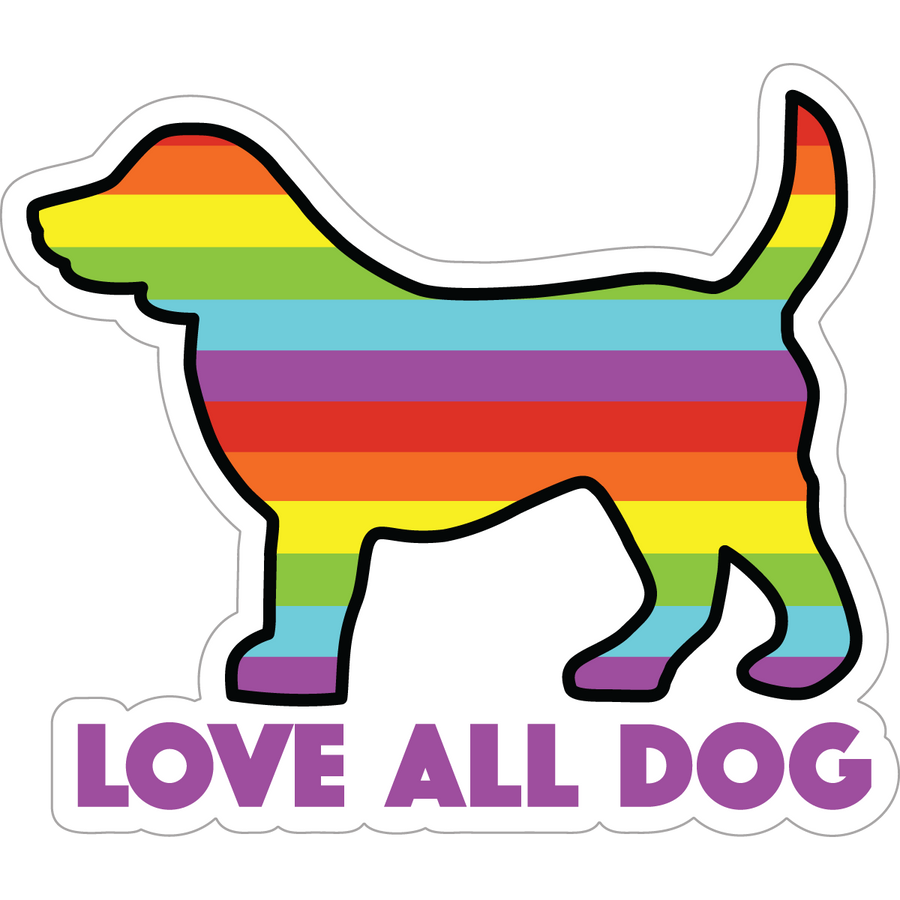 Love All Dog 3" Decal