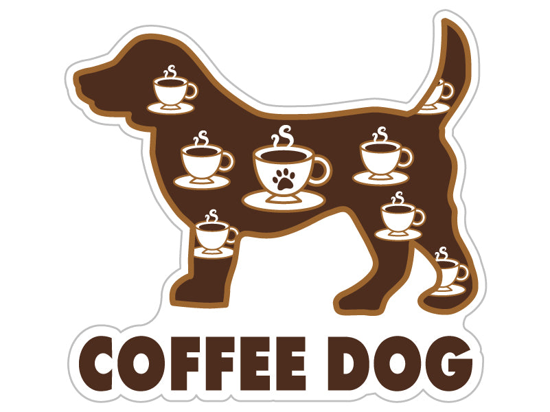 Coffee Dog 3" Decal