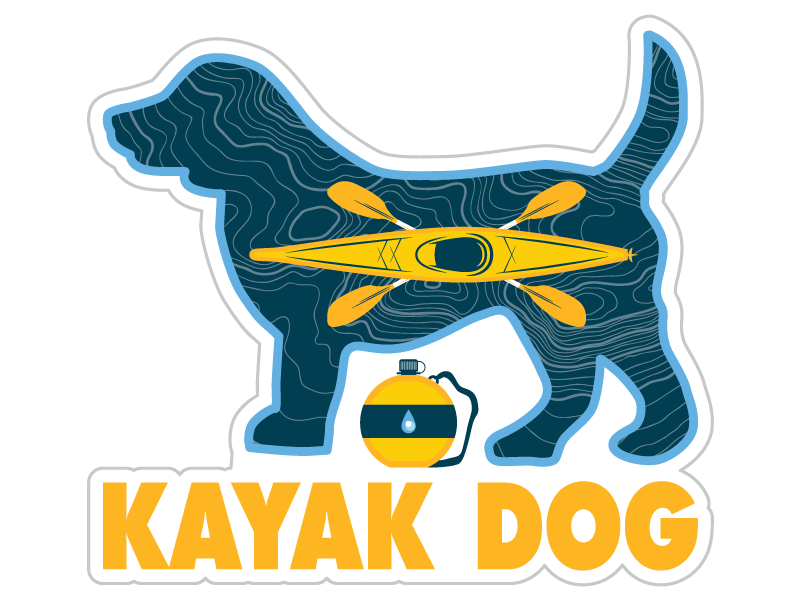 Kayak Dog 3” Decal
