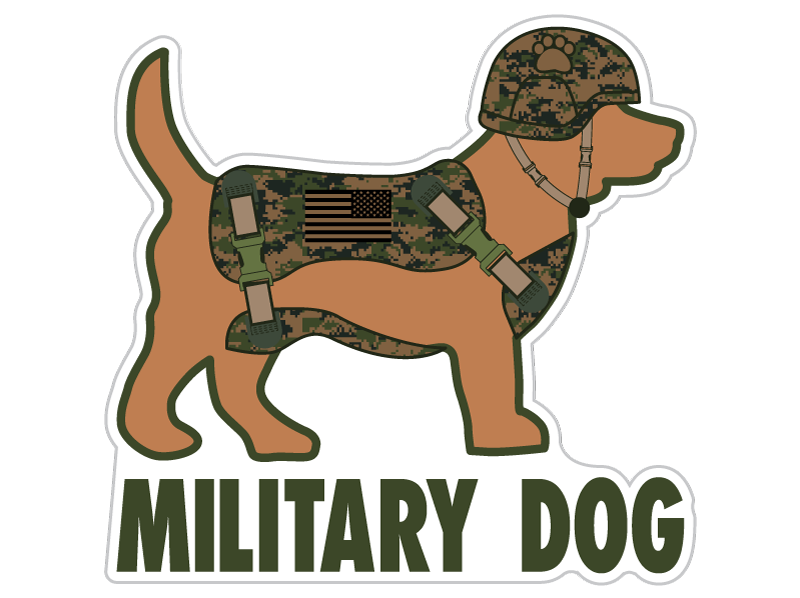 Military Dog 3” Decal