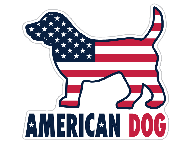 American Dog 3” Decal