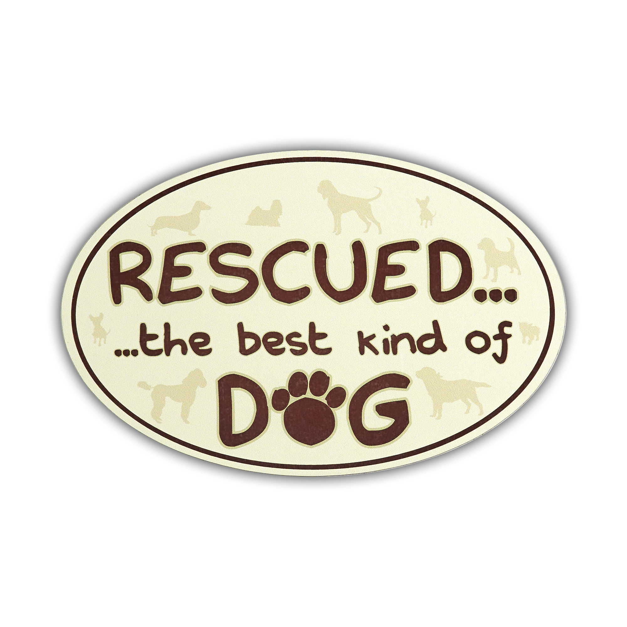 Oval Car Magnet - Rescued...the best kind of...DOG