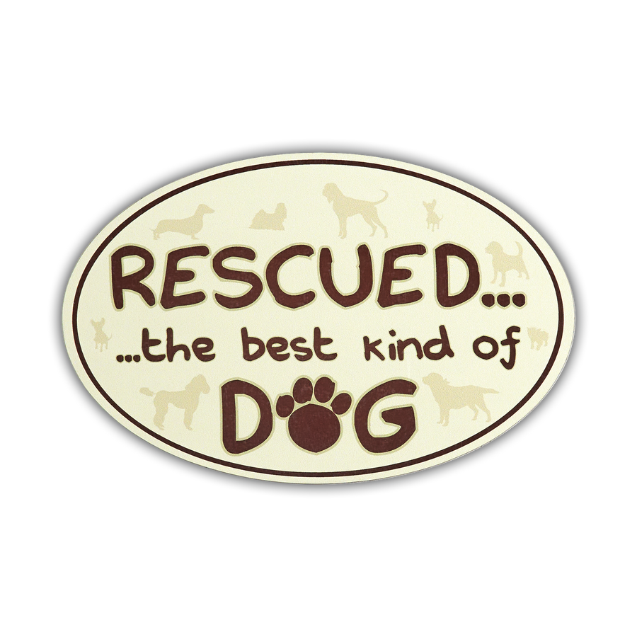 Oval Car Magnet - Rescued...the best kind of...DOG