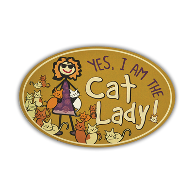Oval Car Magnet - Yes, I am the Cat Lady