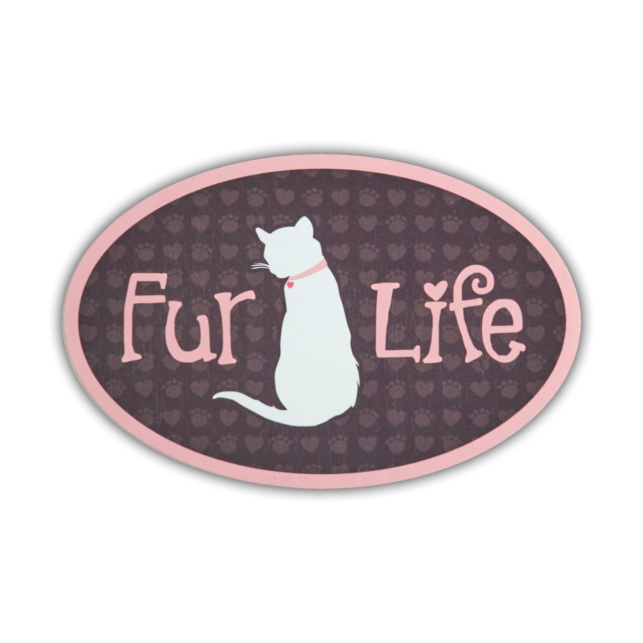 Oval Car Magnet - Fur Life (Cat)