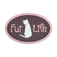 Thumbnail for Oval Car Magnet - Fur Life (Cat)