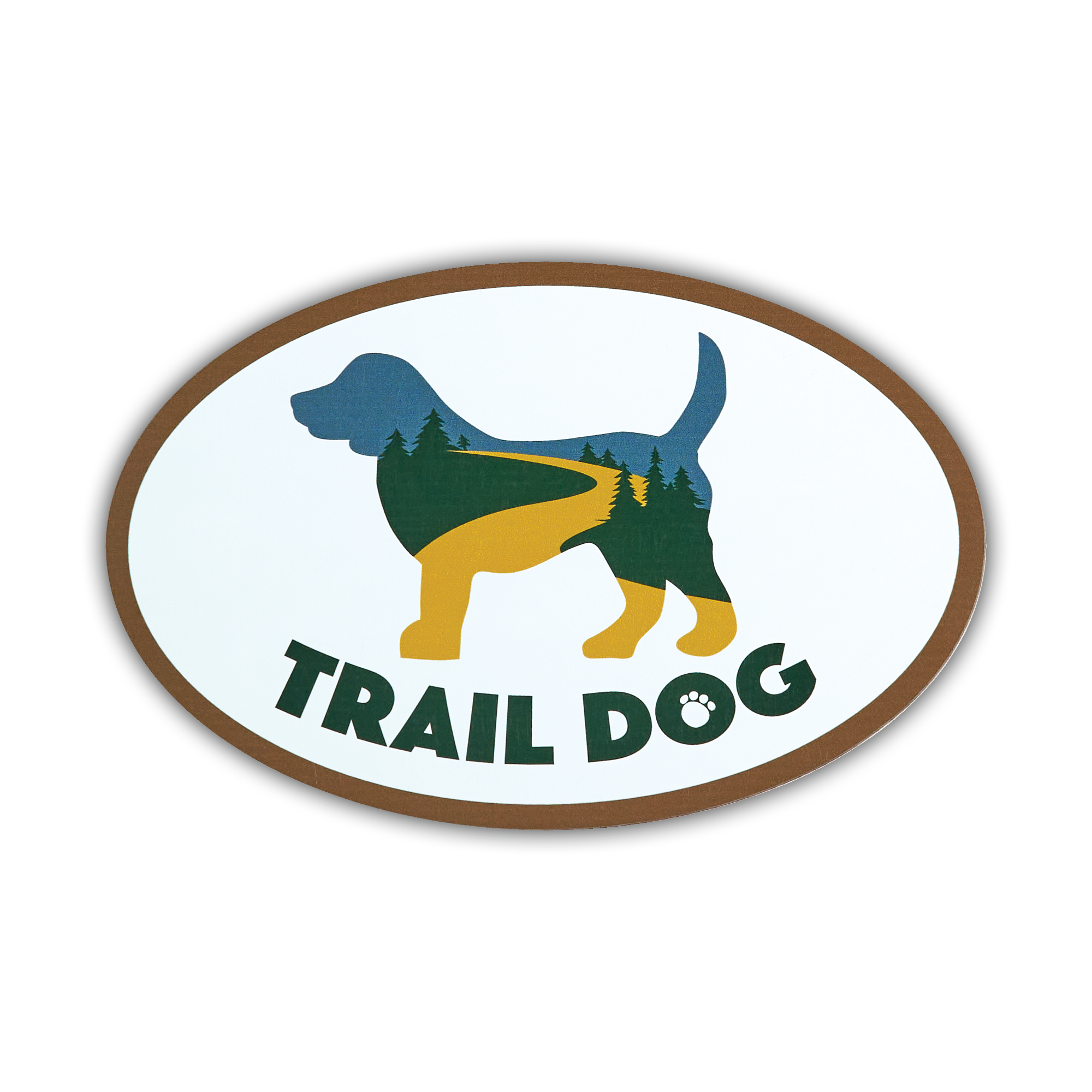 Oval Shaped Magnet - Trail Dog