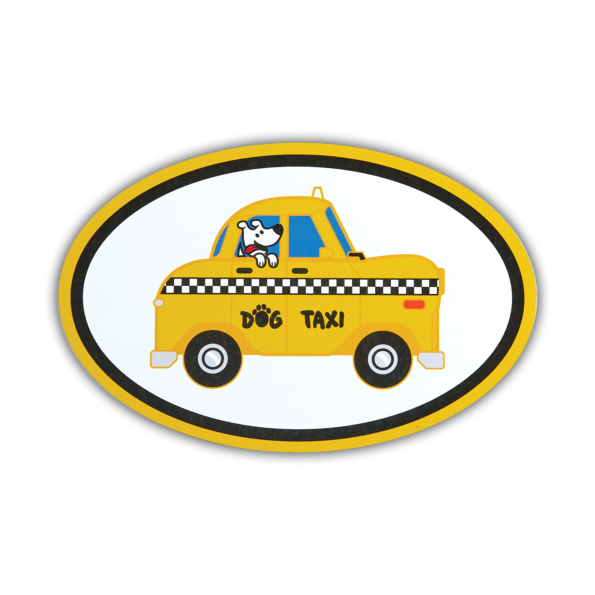 Oval Shaped Magnet - Dog Taxi