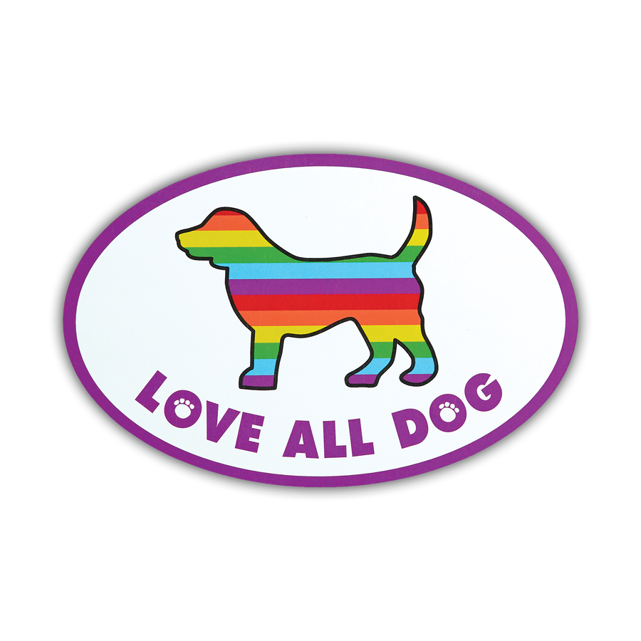 Oval Shaped Magnet - Love All Dog-BOGO!