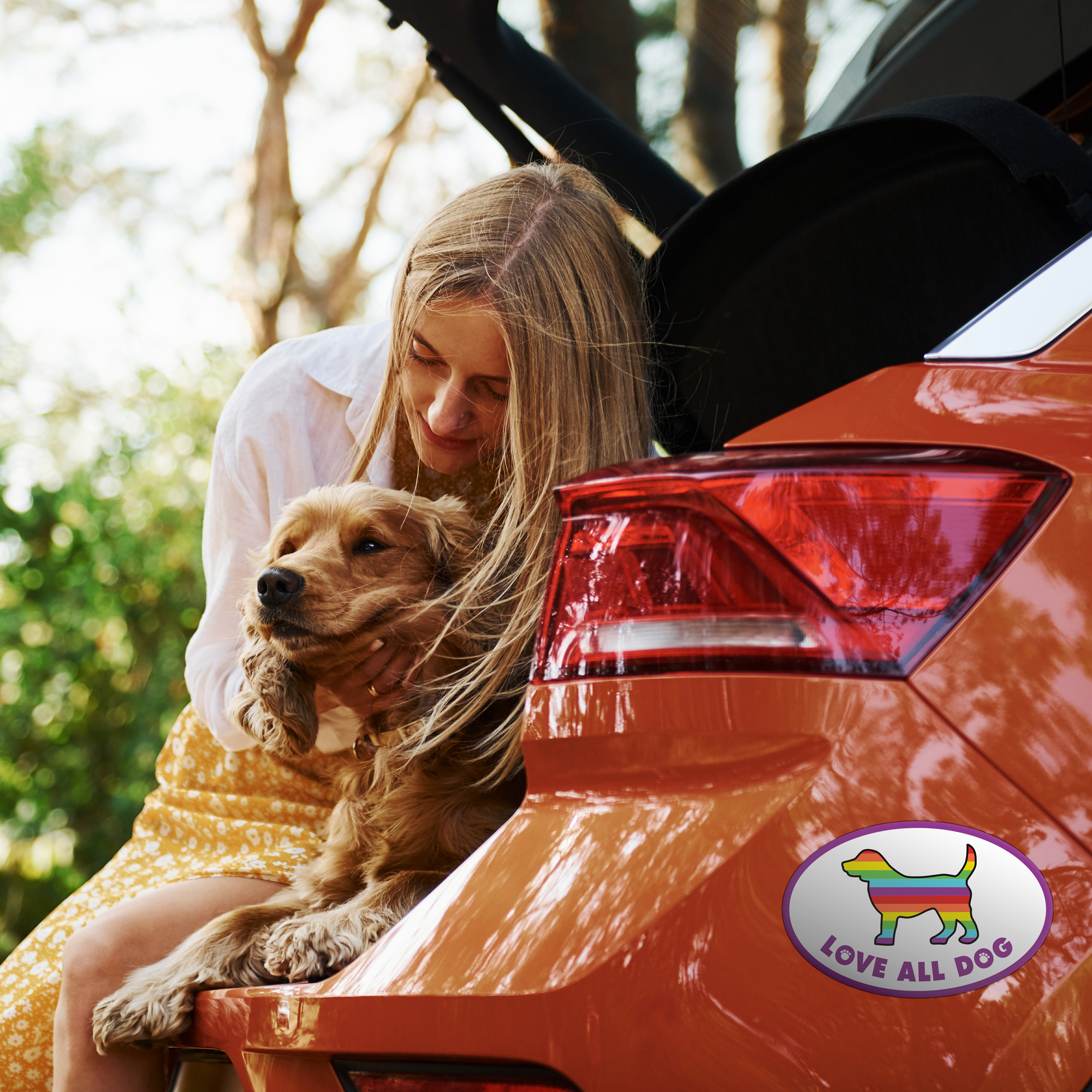 Oval Shaped Magnet - Love All Dog-BOGO!