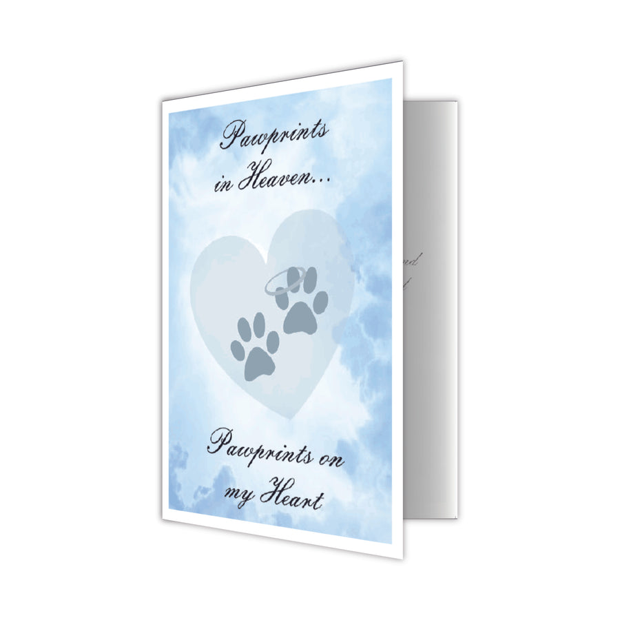 Pet Sympathy Card - Pawprints In Heaven... Pawprints On My Heart