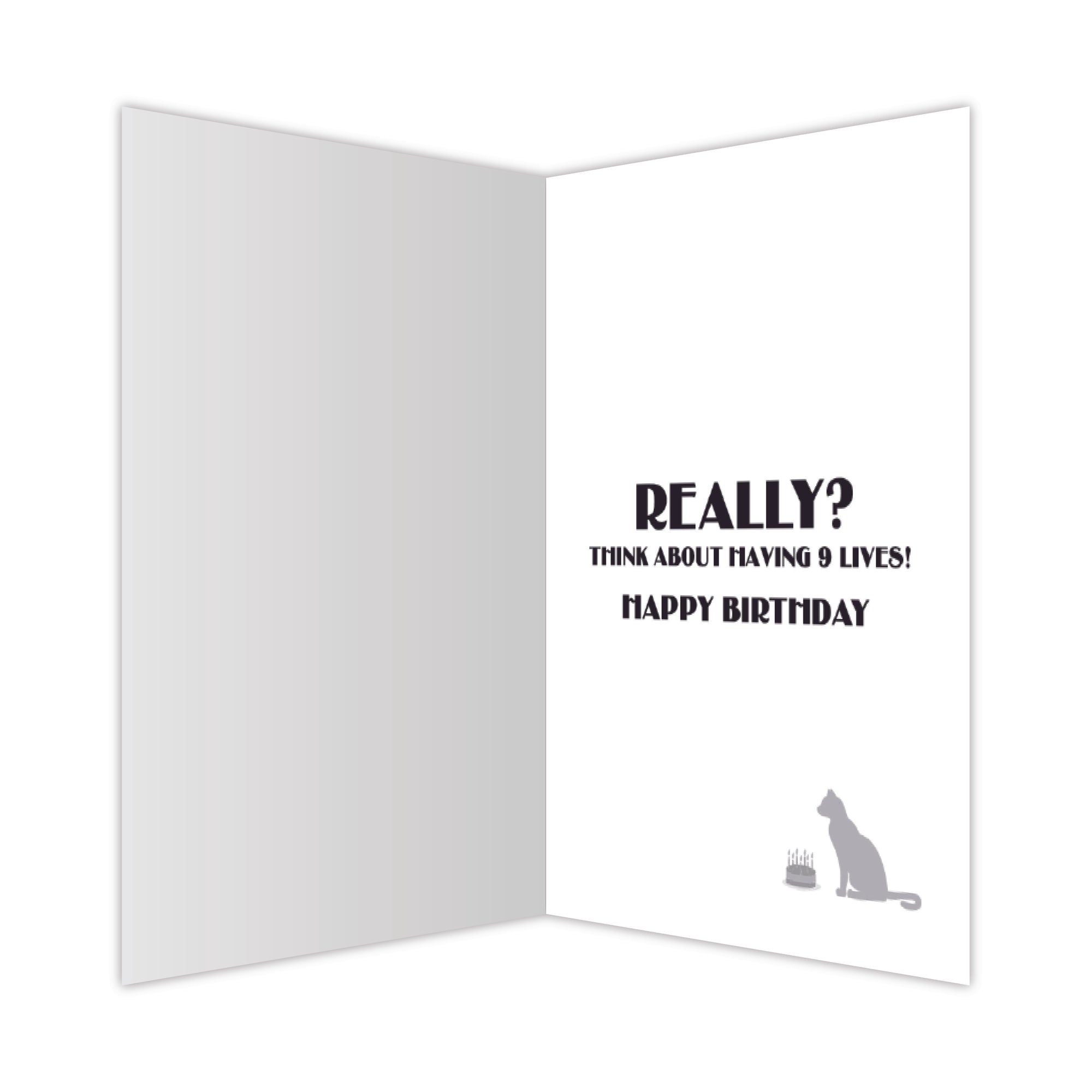 Birthday Cat Card - 9 Lives